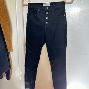 Everyone High Rise Skinny Jean - Black - Ankle Cut - Button Fly